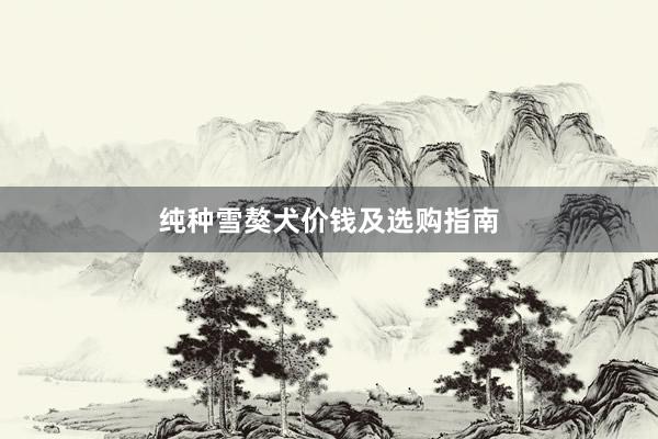 纯种雪獒犬价钱及选购指南